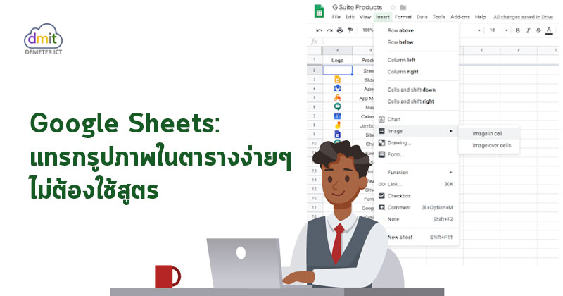 Google Sheets: แทรกรูปภาพในตารางง่ายๆ ไม่ต้องใช้สูตร