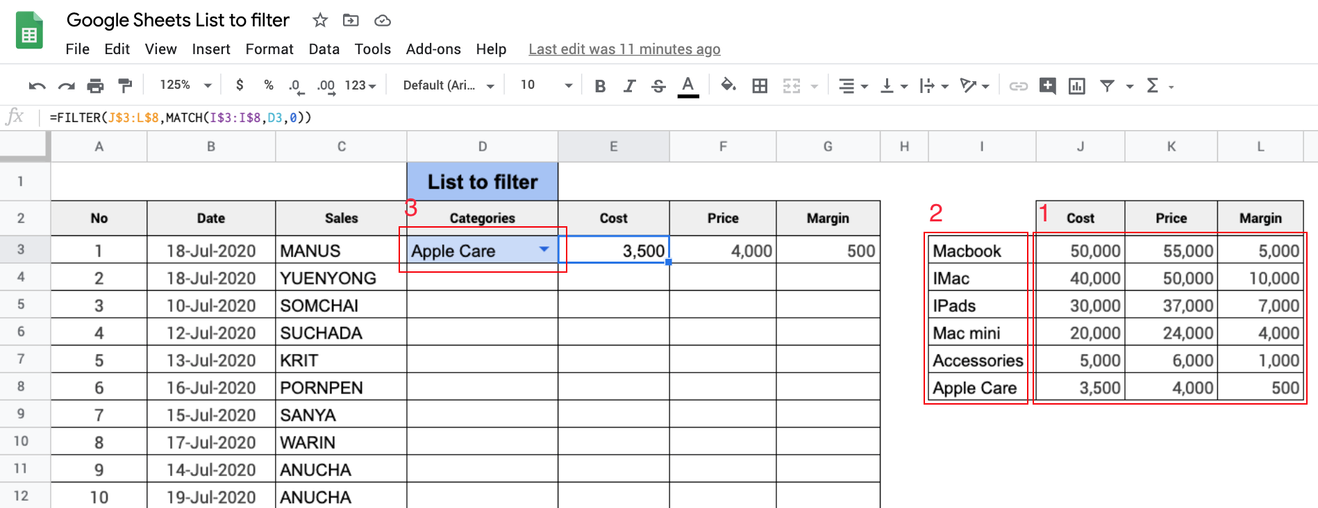 ดึงข้อมูลที่ต้องบันทึกซ้ำ ๆ ด้วยฟังก์ชัน Filter และ Match บน Google