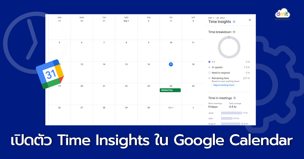 เปิดตัว Time Insights ฟีเจอร์ใหม่ใน Google Calendar เจาะลึกเวลาทำงานและประชุม